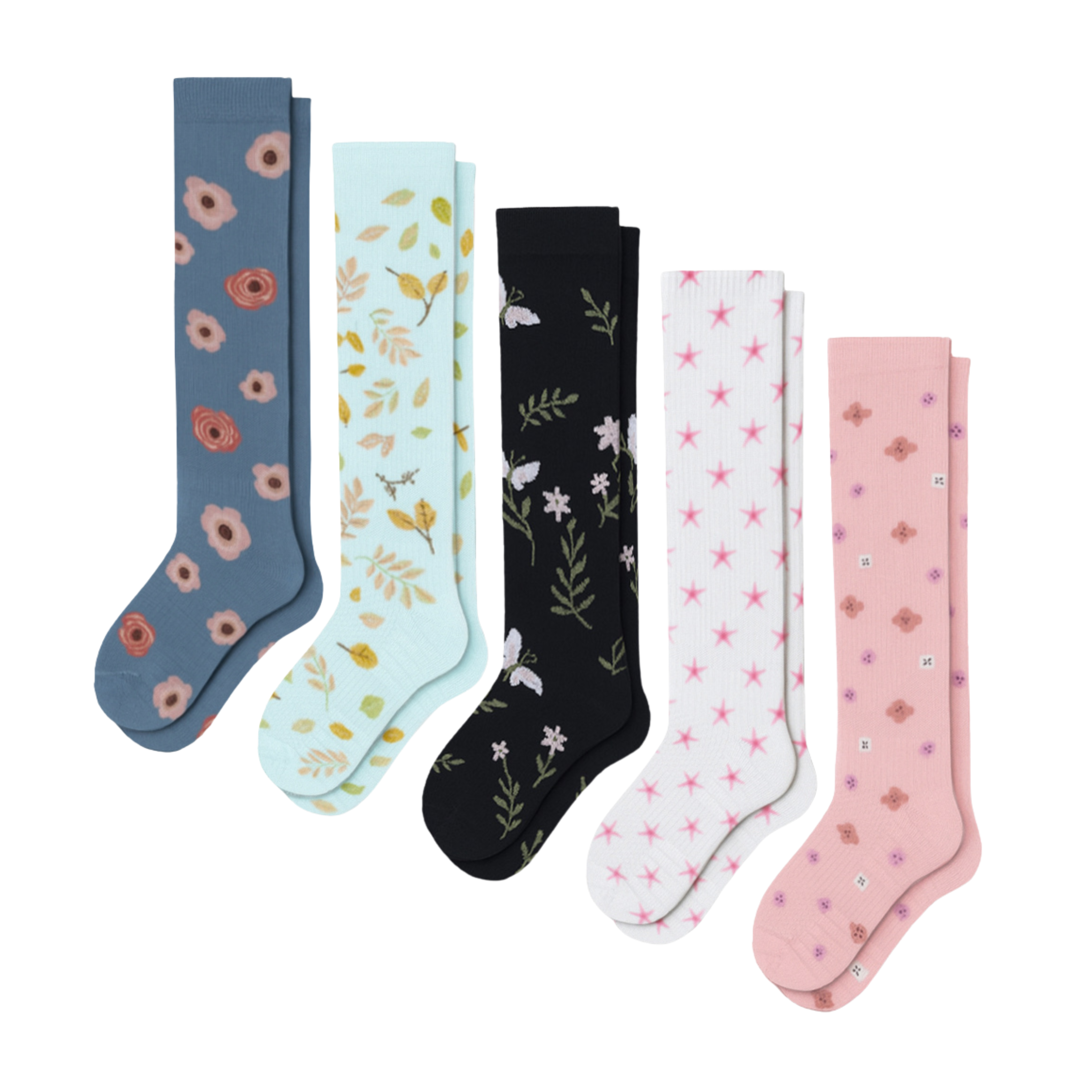 Doğa Temalı Kompresyon Çorapları 5'li Paket